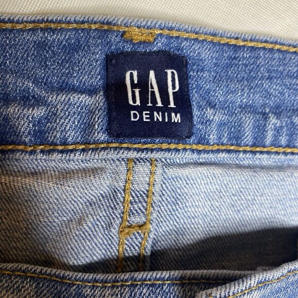 GAP Jeans Best Girlfriend Distressed Relaxed Denim Light Wash Womens 33 Blue - Picture 5 of 9